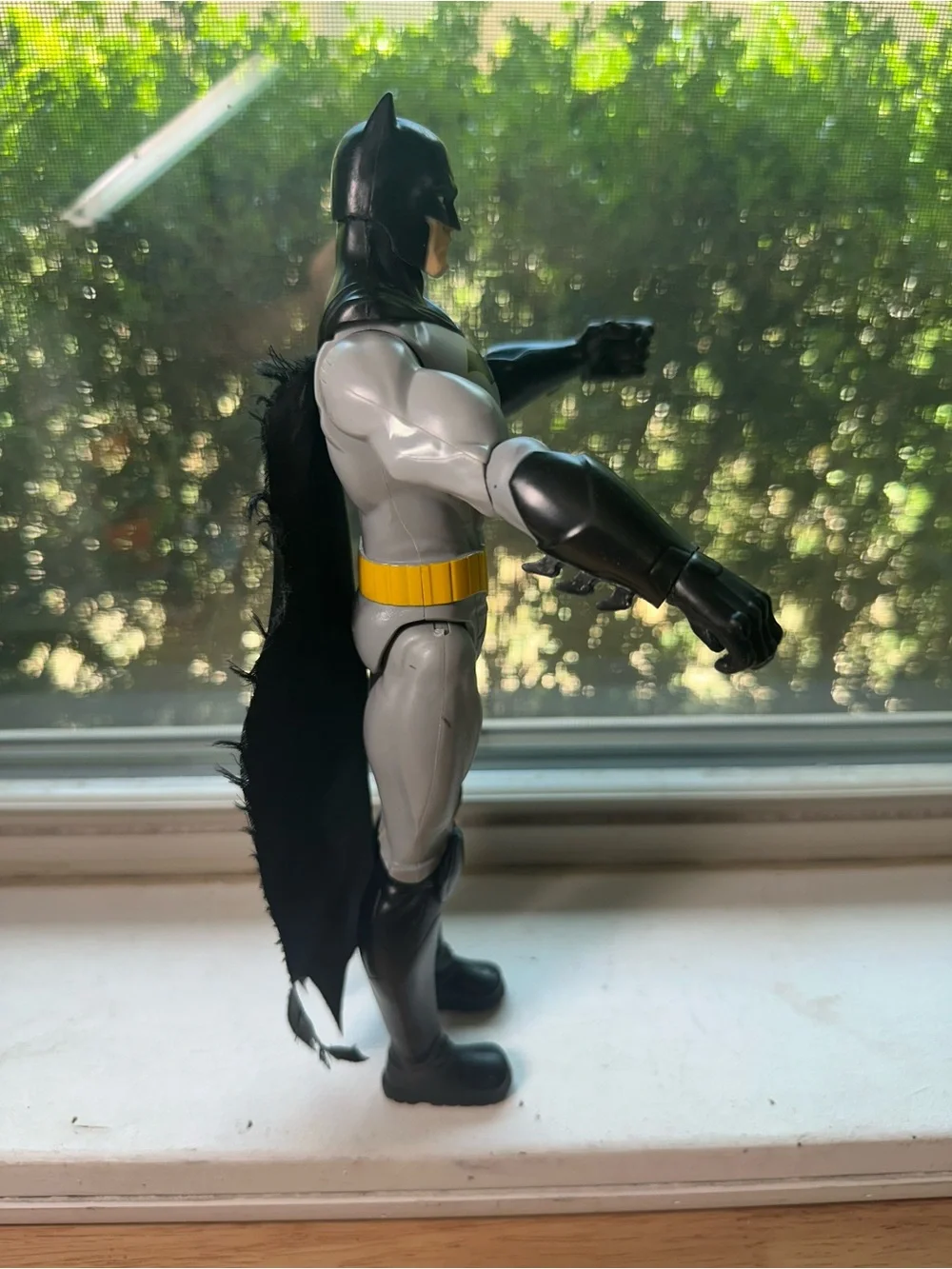 Poseable 12” Batman Action Figure - Gray, Black & Yellow TM and DC Comics